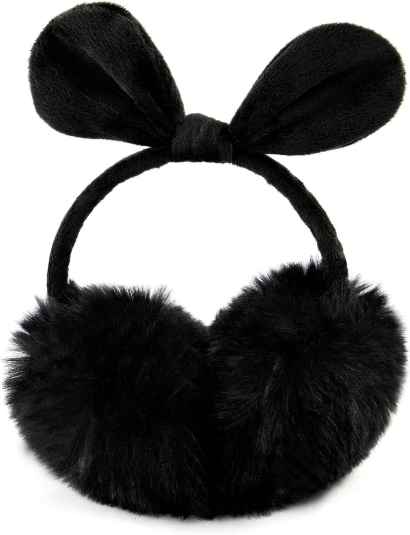 FSTEOE Winter Ear Muffs Women Warm Earmuff Girls Ear Warmers Soft Plush Outdoor Adjustable Ear Cover - Image 1
